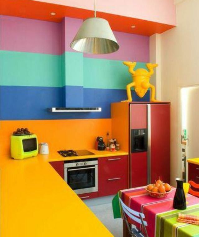 Разноцветные кухни в интерьере фото Pin de Przemysław Tomasz em kitchen Decoração cozinha colorida, Decoração para a