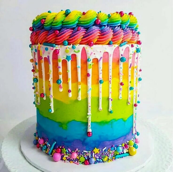 Разноцветный декор торта Pin on cake images Rainbow cake, Rainbow birthday cake, Cake