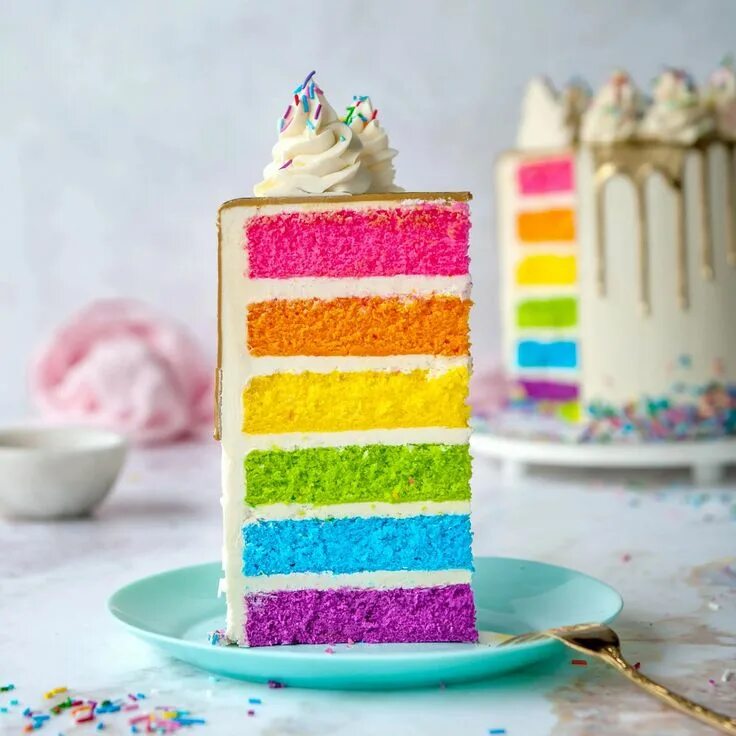 Разноцветный декор торта The best rainbow cake ever! Rainbow cake recipe, Rainbow layer cakes, Cake recip