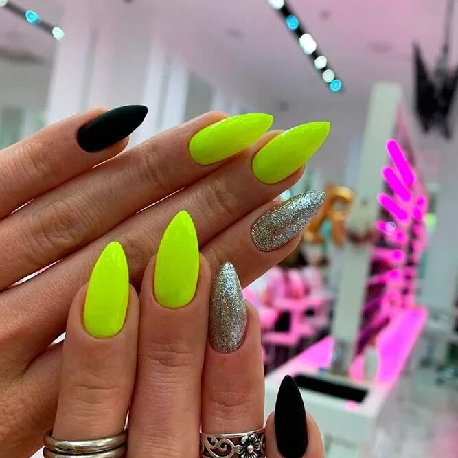 Разноцветный маникюр 2024 на миндаль 70 Best Summer Nails Designs For Your Next Manicure Neon nails, Almond nail art,