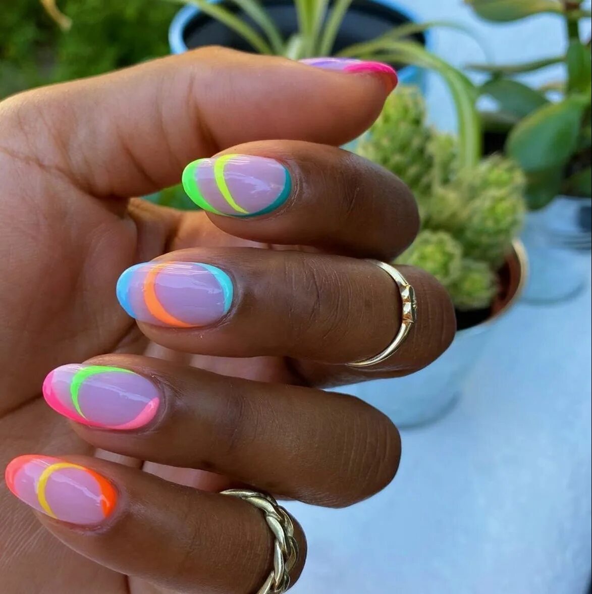 Разноцветный маникюр фото Pin on Uñas de gel bonitas Cute acrylic nails, Neon nails, Nails