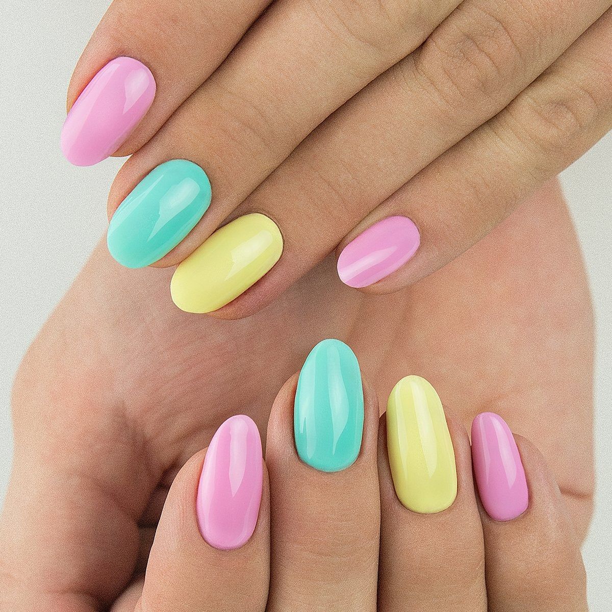 Разноцветный маникюр сочетание цветов фото Pastel Colour Set Gel nail colors, Nail colors, Gel nails