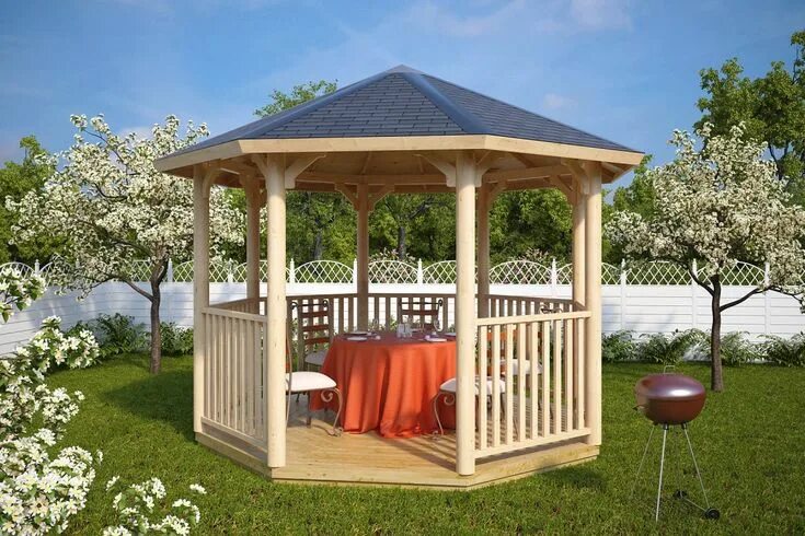 Image detail for -12 x 16 cedar rectangular gazebo shown with optional cedar shi