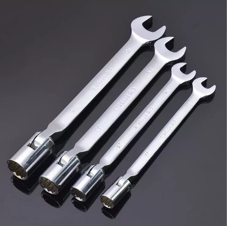 Разновидности ключей гаечных с фото и названиями 7pcs Movable head sleeve double use plate hand 8 19mm wrench sleeve open plum bl