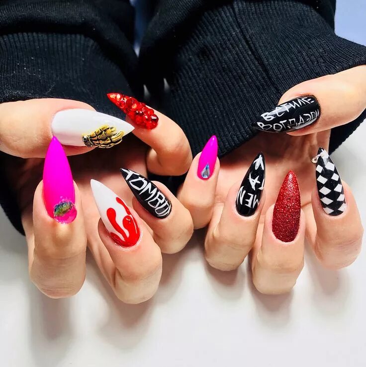 Разные дизайны ногтей Pin on Uñas Fire nails, Best acrylic nails, Cute acrylic nails