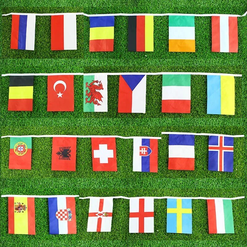 Разные флаги мира фото 2016 Euro Cup 24 National Countries Flags 21*14cm European Cup Bar Hanging Flags