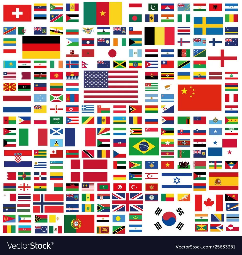 Разные флаги мира фото All national flags of the world Royalty Free Vector Image