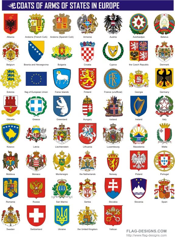 Разные гербы фото Coats of Arms of States in Europe Coat of arms, Arms, Historical maps Coat of ar