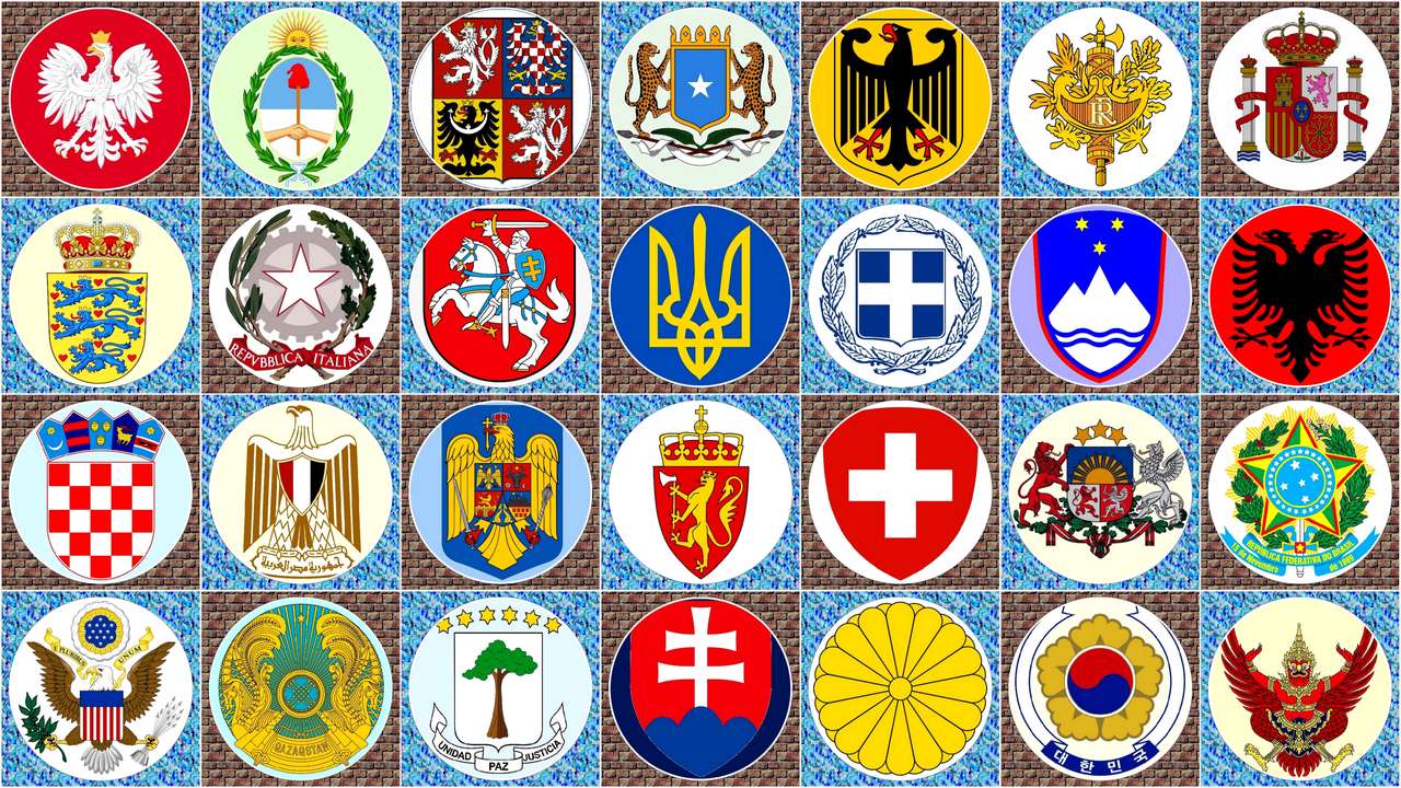 Разные гербы фото Emblems of countries - ePuzzle photo puzzle