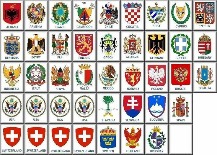 Разные гербы фото Int’l Coat of Arms" tileset for Kyodai Mahjongg Coat of arms, Art lessons, Heral