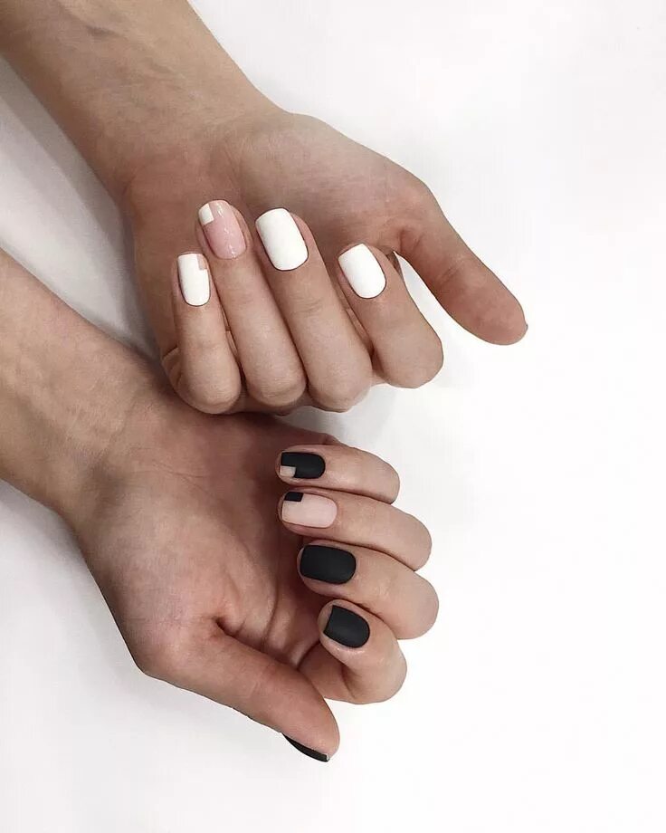 Разные ногти на руках дизайн Nude + Mani #NeutralNailPolish #Manicure #Natural #WhiteManicure #Clean #Nails C