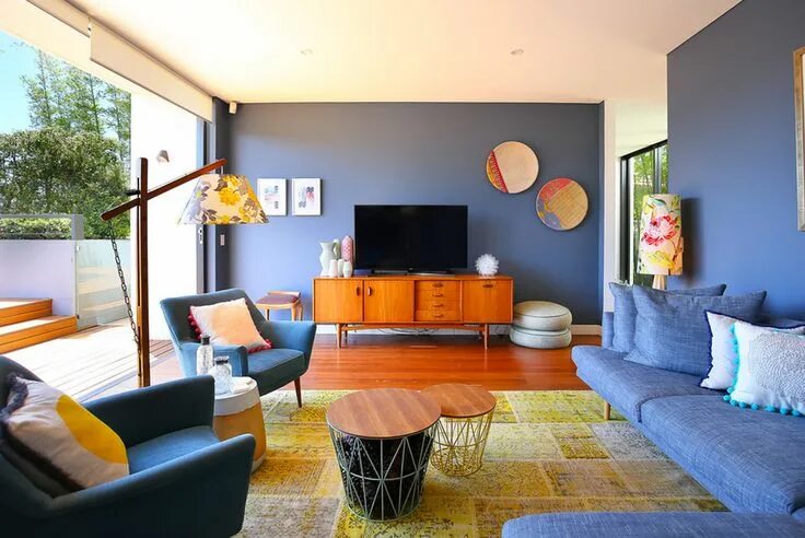 Разные цвета в интерьере фото 46 Stunning Blue Living Room Ideas for Every Style Living room orange, Blue and 