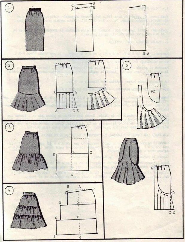 Разные выкройки юбок OLD SCHOOL PATTERNS Платье швейные шаблоны, Узоры для одежды, Образец моды