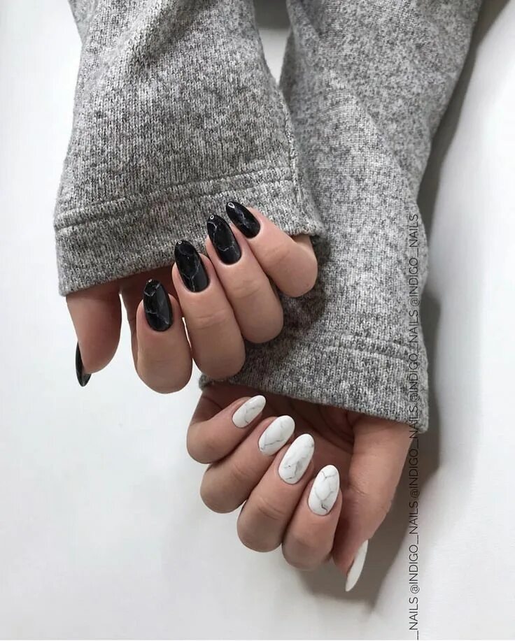 Разный маникюр на двух руках миндаль Pin by Dianail on Идеи Manicure, Nails, Beauty