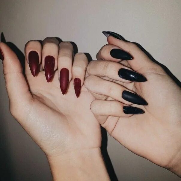 Разный маникюр на руках черно красные Идея для маникюра Edgy nails, Swag nails, Pretty nails