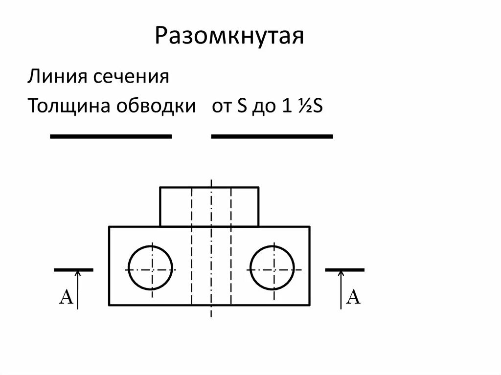 Разомкнутая линия на чертеже фото Линии чертежа. Чертежный шрифт - презентация онлайн