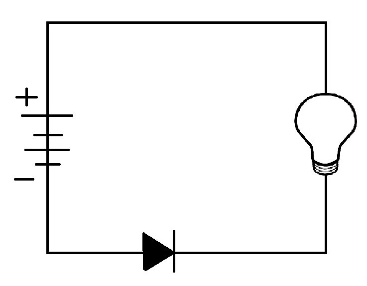 Разомкнутые электрические схемы Will light turn on in a closed circuit for a moment if a diode stops electric cu