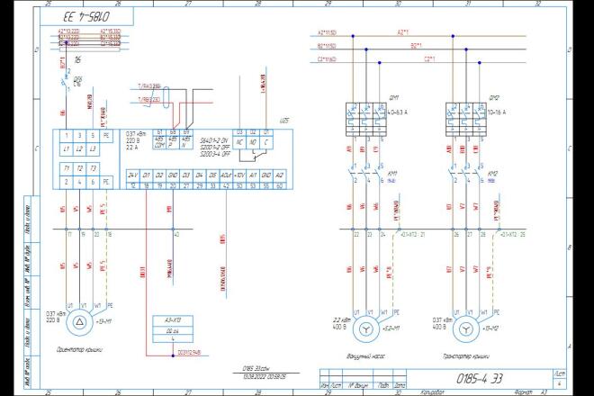 Разрабатывает электрические схемы Разработка электросхемы шкафов управления за 5 000 руб., исполнитель Александр (