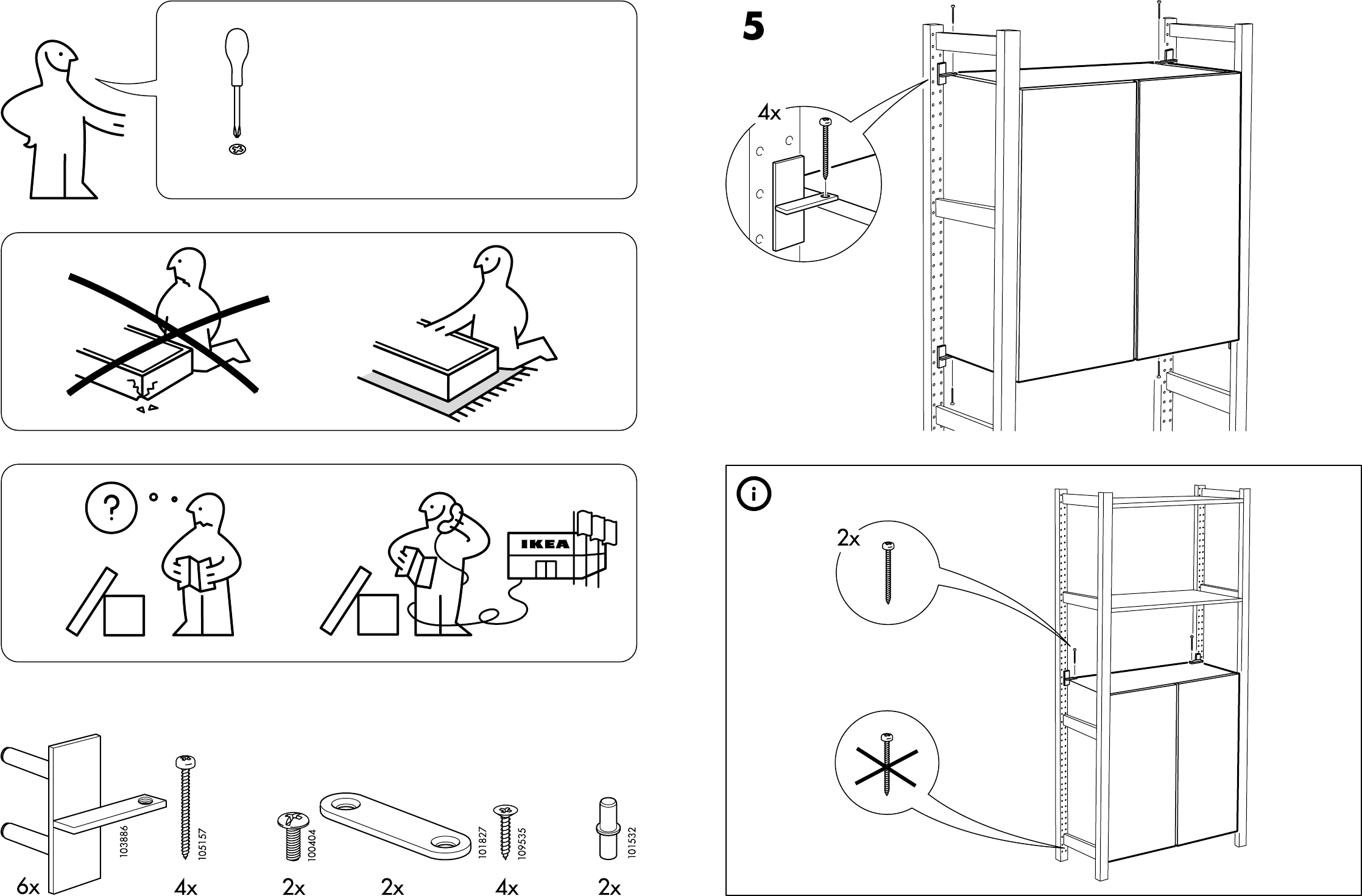 Разработка инструкции по сборке Manual Ikea Ivar kast (page 2 of 6) (English, German, Dutch, Danish, French, Ita