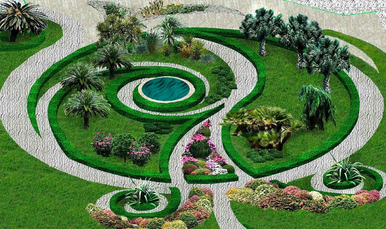 Разработка ландшафтного дизайна Organic landscape design - 64 photo