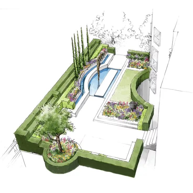 Разработка проект ландшафтного дизайна Town House, North West London - Suffolk and Cambridge Garden Design Garden desig