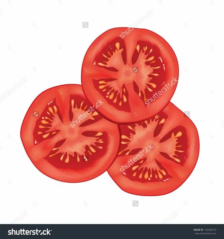 Разрезанный помидор фото Sliced Tomato Isolated Over White Background Stock Vector (Royalty Free) 1333942