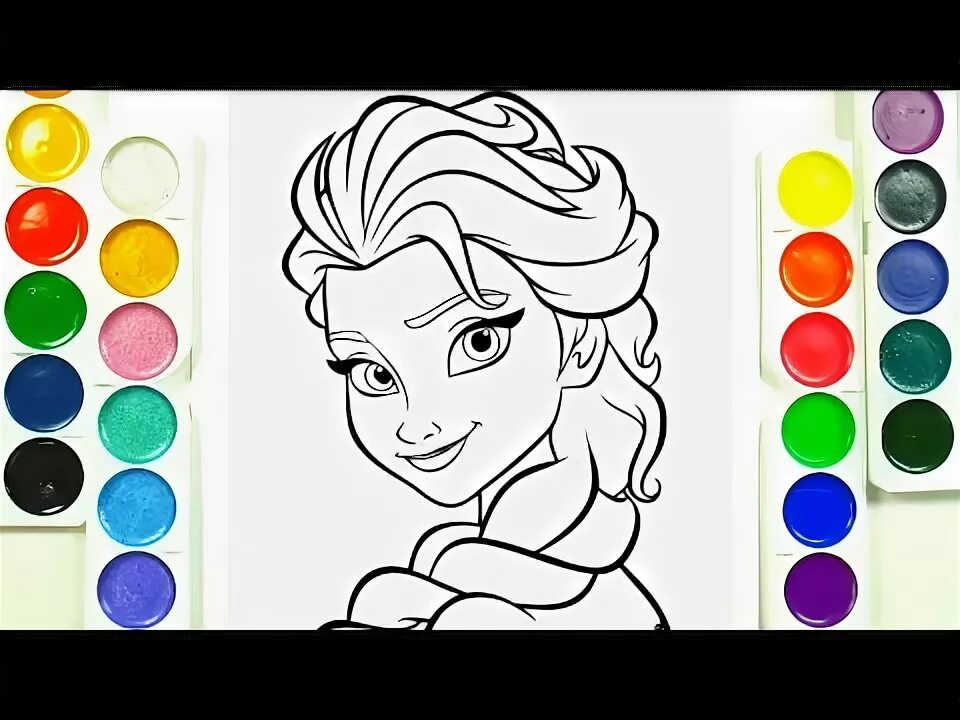 Разукрашивать красками фото Learn Coloring Elsa Kids Cartoons Disney Frozen Princess Coloring Videos For Chi