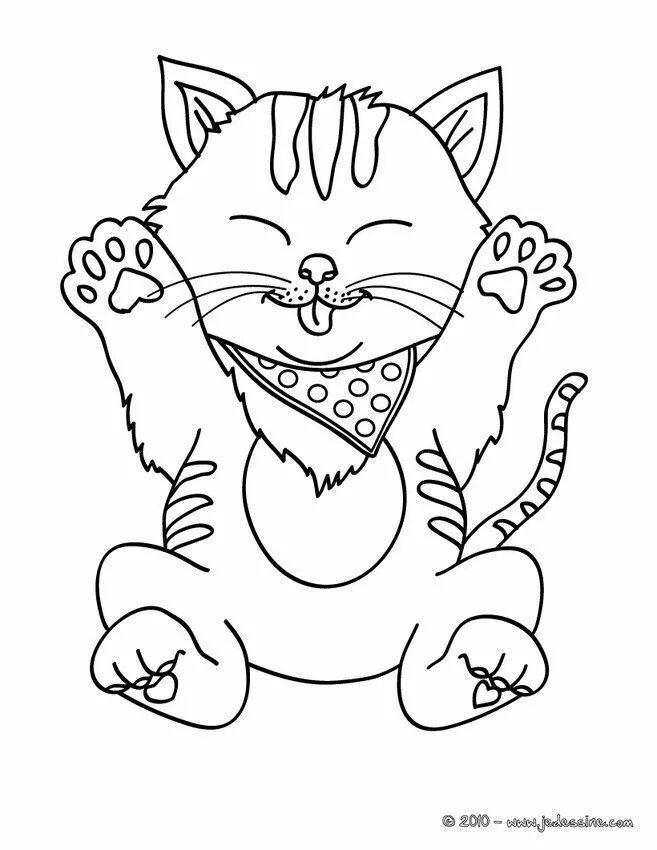 Разукрашка котики фото Coloriages de Chat - Chat tigré joyeux Kittens coloring, Cat coloring page, Kitt