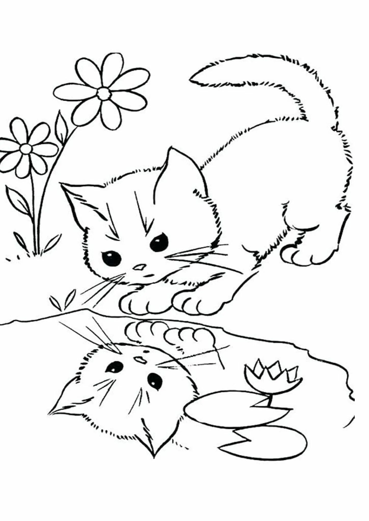 Разукрашка котики фото Free & Easy To Print Kitten Coloring Pages Páginas para colorear lindas, Páginas