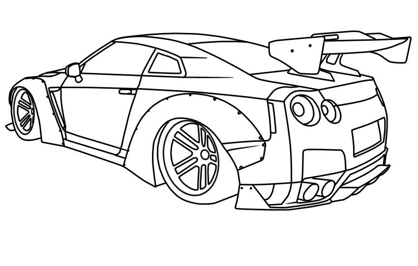 Разукрашка машин тюнинг Nissan GTR R35 Liberty Walk - SketcHye