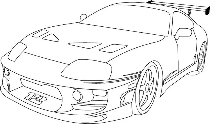 Разукрашка машин тюнинг Fast and Furious Supra Toyota supra, Cars coloring pages, Toyota supra mk4