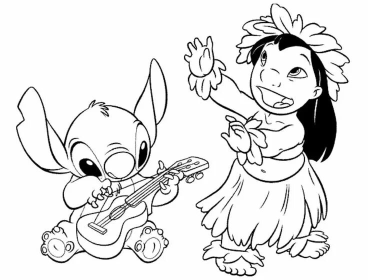 Разукрасить черно белое фото бесплатно Kolorowanki Lilo and Stitch Stitch coloring pages, Free disney coloring pages, D