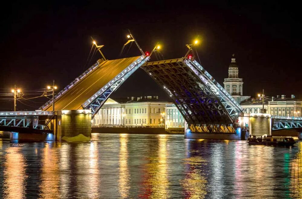 Разведенные мосты петербурга фото Palace Bridge