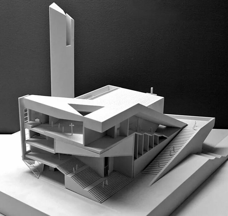 Развитие современной архитектуры и дизайна model prisma design firm Architecture model, Concept architecture, Church archit