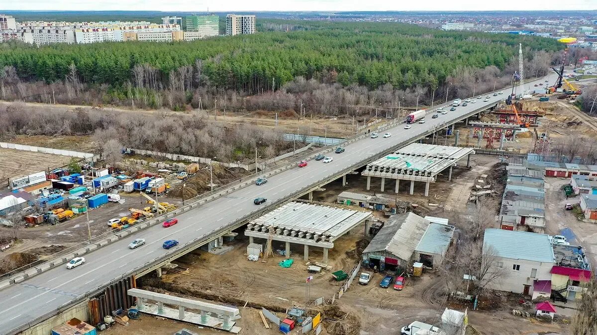 Развязка на остужева в воронеже проект фото Строительство Остужевской развязки в Воронеже сняли с высоты птичьего полета