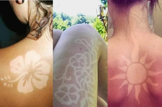 Реакция на солнце на коже фото 10 Fotos de tatuajes solares, los tatuajes hechos con el Sol Tan tattoo, Beauty 