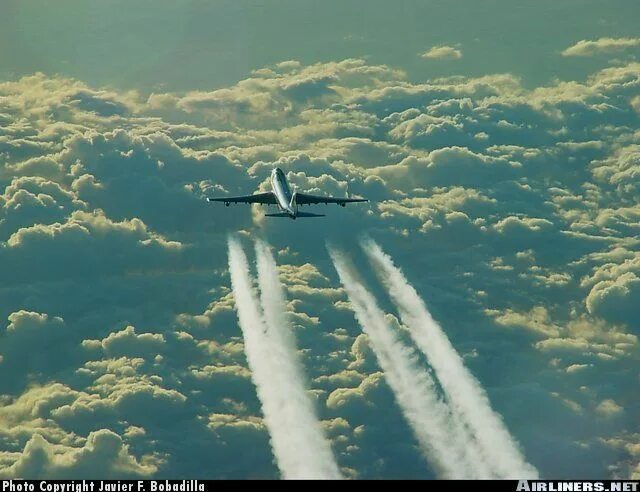 Реактивный самолет фото в небе B747-256B Aviation, Boeing, Boeing 747