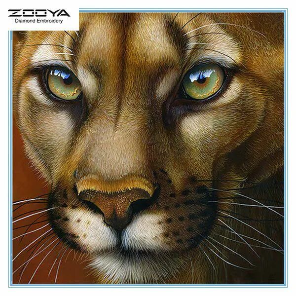 Реалистичные картинки животных ZOOYA DIY 3D Round Diamond Painting leopard Embroidery Cross Craft Stitch Home D