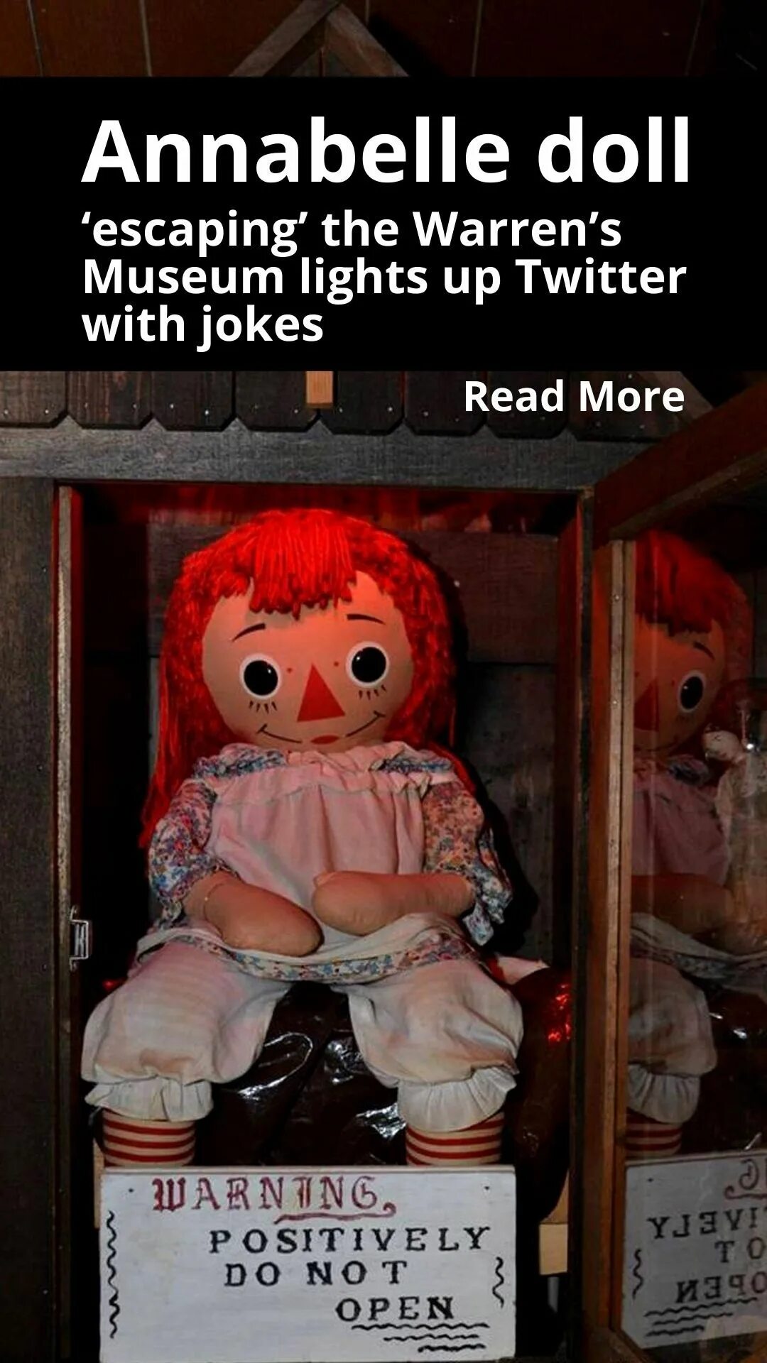 Реальная кукла аннабель фото Annabelle doll 'escaping' the Warren’s Museum lights up Twitter with jokes Annab