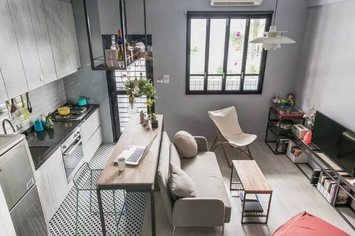 Реальные дизайны маленьких квартир Tiny Apartment Studio Design Idea: Everything in 30m²