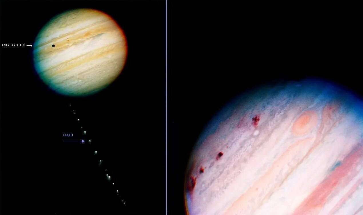 Реальные фото планет с телескопа "COMETE SHOMAKER, JUPITER et ombre d'un de ses satellite" Telescopio spaziale hu