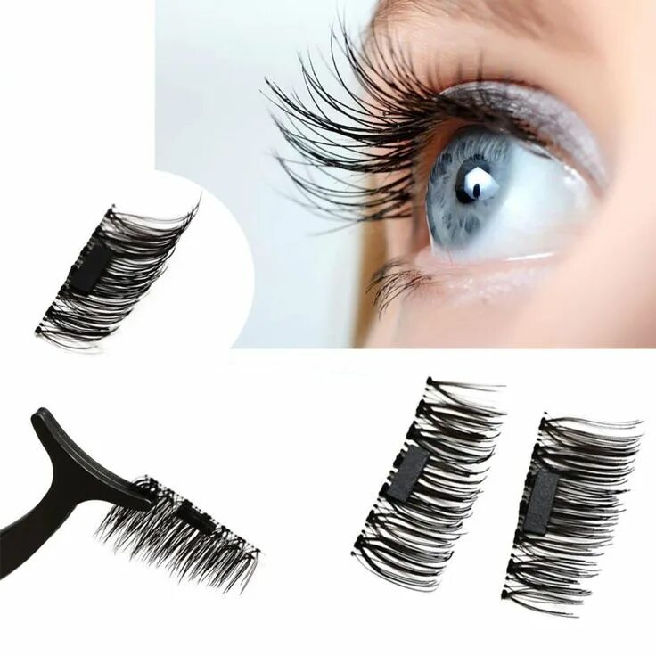 Реальные фото ресниц на магнитах Magnetic False Eyelashes Ultra-thin 0.4mm Magnetic Eye Lashes 3D Reusable False 