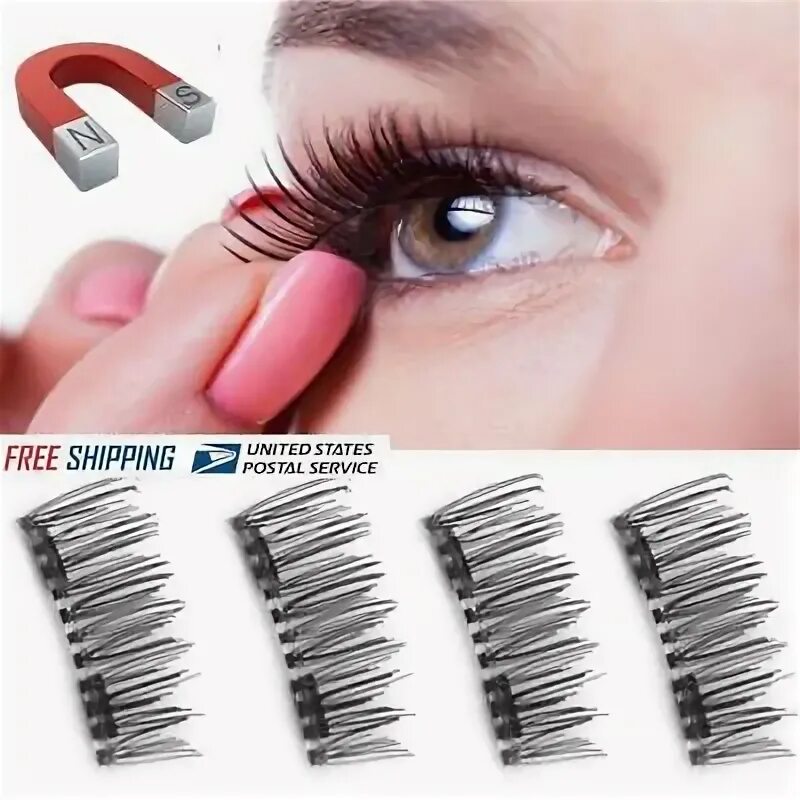 Реальные фото ресниц на магнитах 8 PCS/4 PCS 3D Magnetic False Eyelashes Natural Eye Lashes Extension Handmade NY