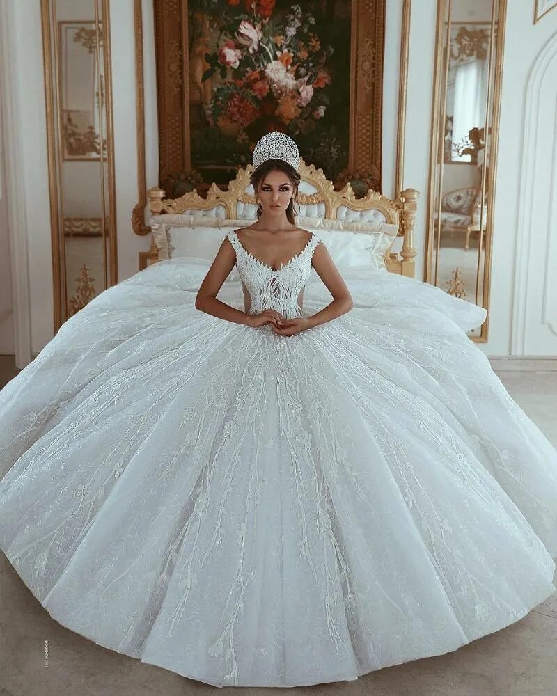 Реальные фото свадебных платьев Арабский свадьбы шарик Gowns рельефная кружево свадебные платья D15352 - Китай С