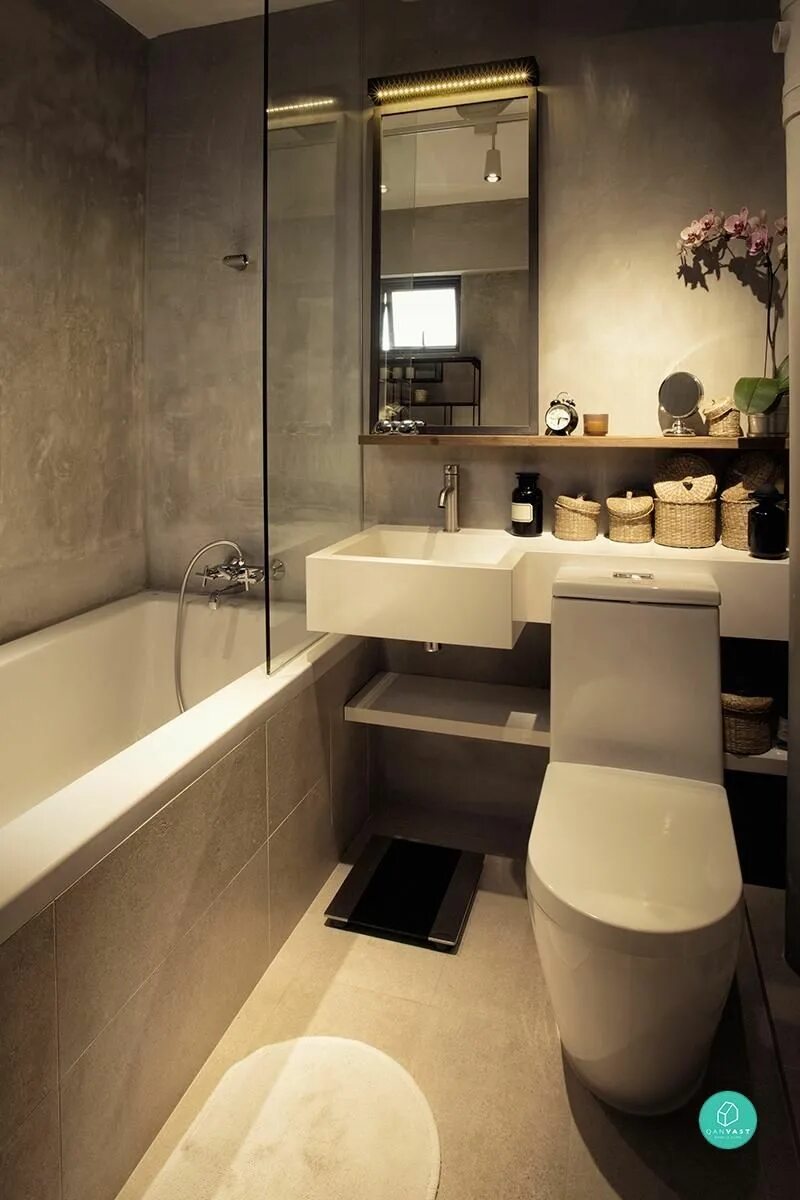 Реальный интерьер ванной 9 HDB Bathroom Transformations For Every Budget Best bathroom designs, Small bat