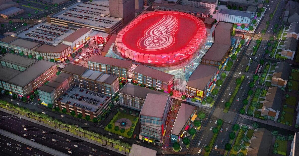 Ред арена фото Revealed: Dazzling Renderings for Detroit's New Arena District - Curbed Detroit