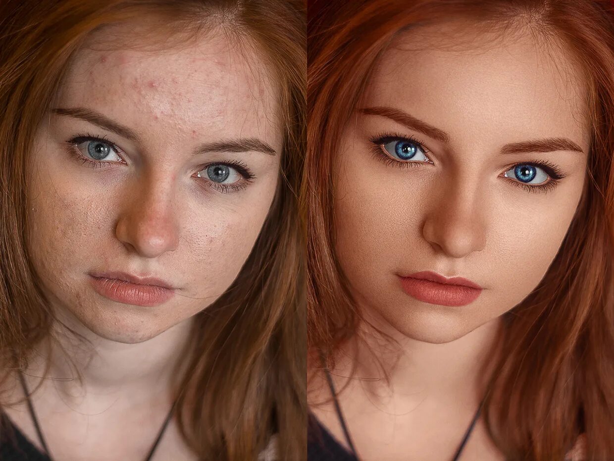 Редактировать фото арт Problem skin retouching. Before and after. (4) Images :: Behance