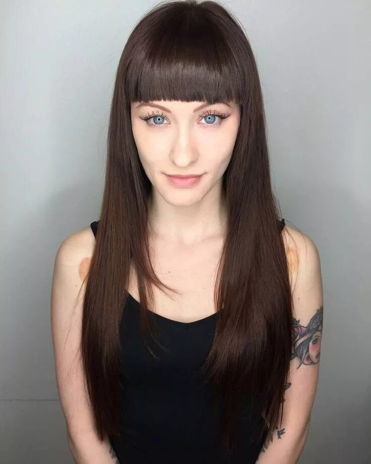 Редактор фото челка 50 Cute and Effortless Long Layered Haircuts with Bangs Long hair with bangs, Lo