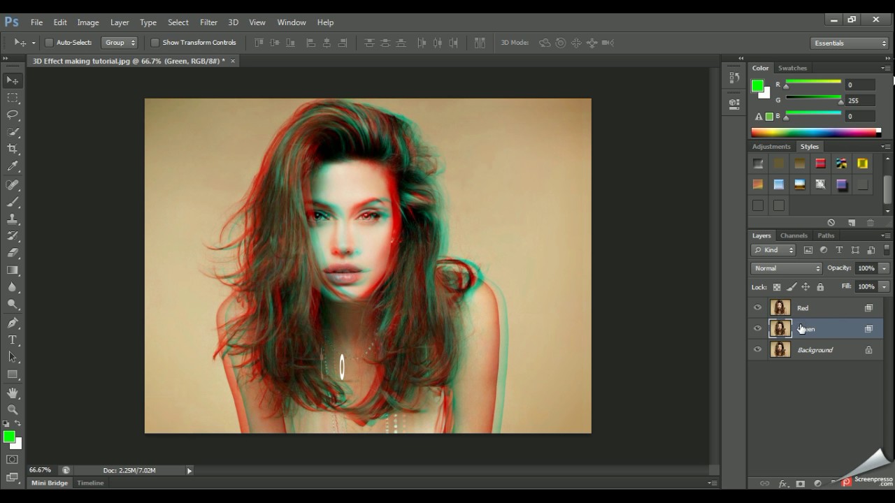 Редактор фото волосы Photoshop Tutorial How to make a Image 3D Effect in Photoshop - YouTube