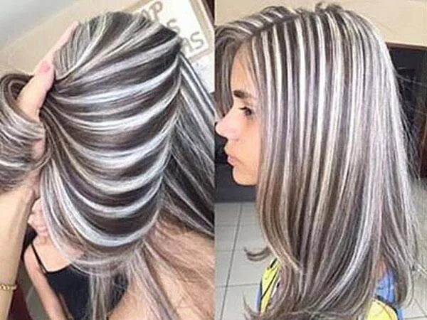 Редкое мелирование волос фото Pin by Katya on Волосы Silver hair highlights, Hair shows, Gorgeous hair